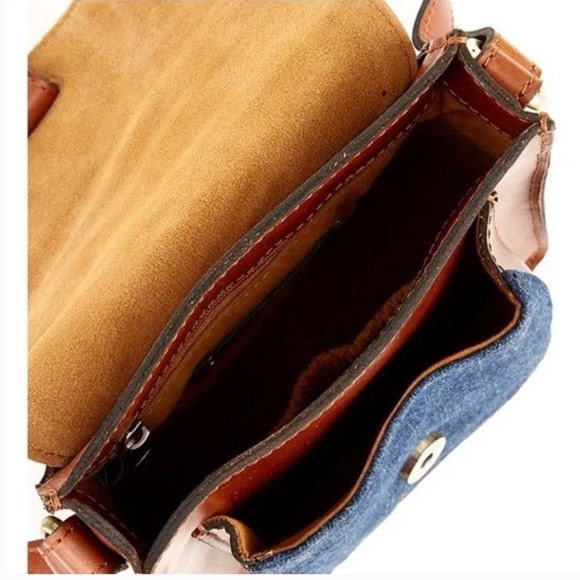 Patricia Nash Lari Denim & Leather Colorblock Crossbody Bag with Dust Bag - Picture 5 of 14